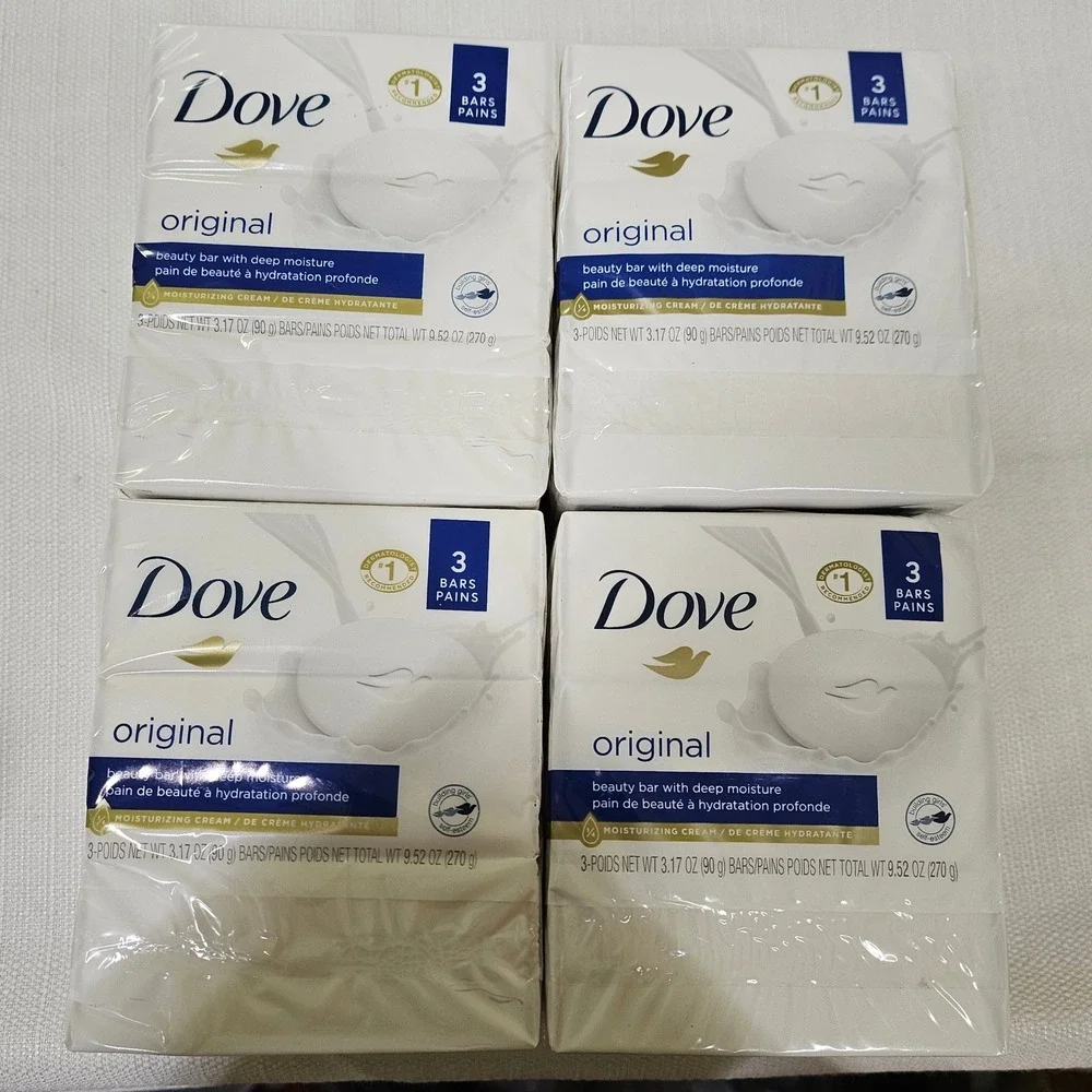 Dove Original Beauty Bar Moisturizing Cream‎ 3 Bars 9.52oz Lot of 4